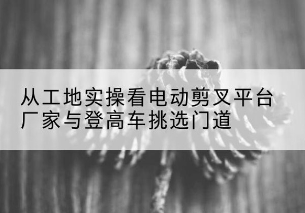 老边电动剪叉升降平台厂家-从工地实操看电动剪叉平台厂家与登高车挑选门道